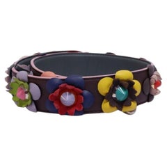 Fendi Floral Embellished Leather Shoulder Strap