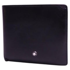 Montblanc Black Leather Bifold Wallet with Signature Emblem