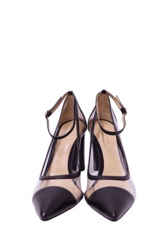 Gianvito Rossi Plexi Black Leather Pointed-Toe Pumps - EU 40.5