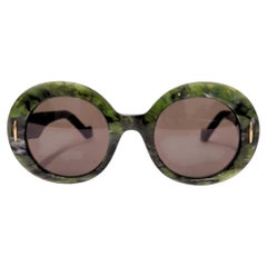 Loewe Sonnenbrille mit runden Gläsern aus grünem Marmor-Acetat