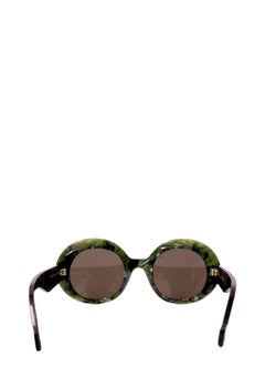 Loewe Sonnenbrille mit runden Gläsern aus grünem Marmor-Acetat