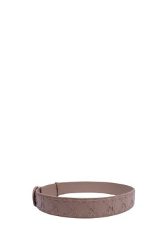 Christian Dior Taupe Embossed Leather Belt with Covered Buckle - 90