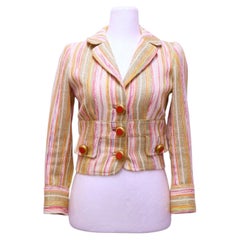 Dolce & Gabbana Striped Metallic Cropped Blazer - EU 38