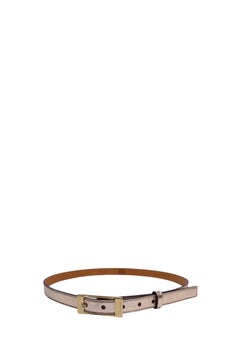 Cintura in pelle metallizzata oro rosa Escada con fibbia dorata - 95