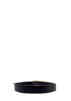 Gucci GG Marmont Black Leather Belt with Antique Gold Buckle - EU 40
