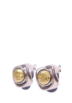 Yves Saint Laurent Two-Tone Clip-On Earrings