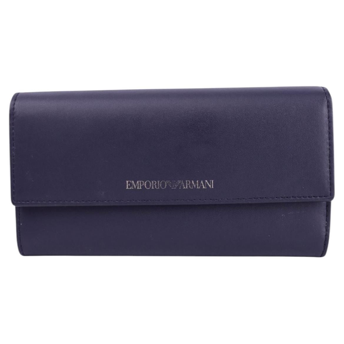 Pre-owned Ea7 Emporio Armani Navy Leather Wallet In Blue