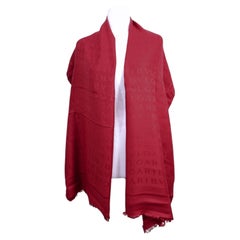 Bvlgari Red Logo Jacquard Scarf Shawl