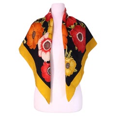 Salvatore Ferragamo Floral Print Silk Square Scarf