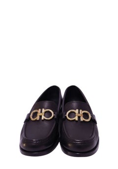 Salvatore Ferragamo Black Leather Gancini Loafers - EU 36