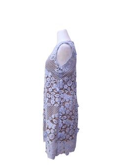 Mini-robe « Self-Portrait » en dentelle guipure à motifs floraux bleu ciel - taille US 8 / EU 40