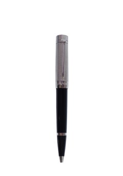 Cartier Santos-Dumont Kugelschreiber mit Palladium-Oberfläche und schwarzem Lack