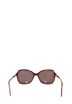 Cartier Tortoiseshell Square Sunglasses with Gold Metal Temples