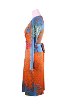 Issa London Mixed Print Silk Wrap Dress - US 4