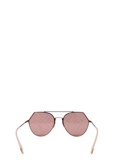 Fendi FF Logo Shield Sunglasses Rose Gold