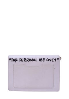 Off-White Quote Jitney Ivory Leather Shoulder Bag