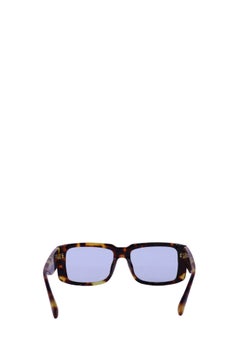 Linda Farrow Tortoiseshell Square Sunglasses with Blue Gradient Lenses