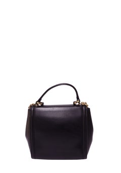 Salvatore Ferragamo Black Leather Vara Bow Top Handle Bag