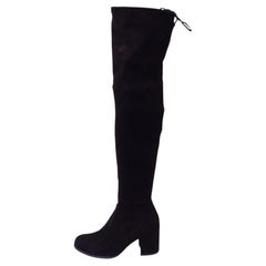 Stuart Weitzman black suede over-the-knee boots - EU 9