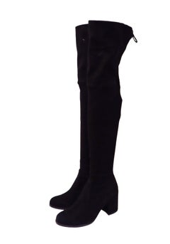 Stuart Weitzman black suede over-the-knee boots - EU 9