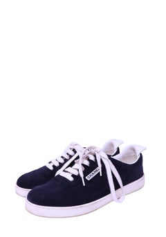 Chanel Navy Suede Low-Top Sneakers - EU 38