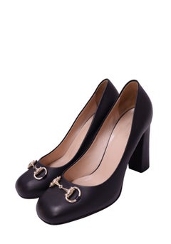 Gucci Horsebit Leather Block Heel Pumps - EU 39.5