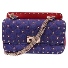 Valentino Garavani Rockstud Spike Denim Shoulder Bag