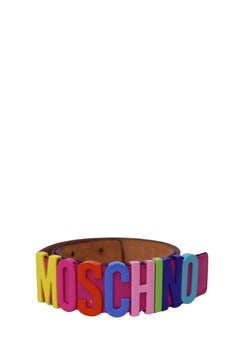 Moschino Multicolor Logo Leather Belt - IT 40