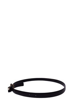 Salvatore Ferragamo Vara Bow Black Leather Belt