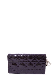 Christian Dior Cannage Patent Leather Long Wallet