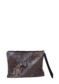 BCBGMAXAZRIA Pochette da polso con stampa serpente metallizzata