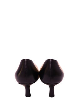 Chanel Beige & Black Cap-Toe Pointed Kitten Heel Pumps - EU 36