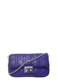 Christian Dior Blue Cannage Quilted Leather Chain Shoulder Bag