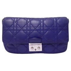 Christian Dior Blue Cannage Quilted Leather Chain Shoulder Bag