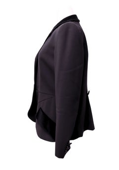 Moschino Black Velvet Detail Tailored Blazer - US 6 / EU 38