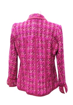 Chanel Fuchsia Tweed CC Button Jacket - Autumn/Winter 1991-1992 - EU 38
