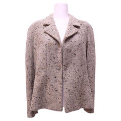 Chanel Beige Speckled Tweed Blazer Jacket - Autumn 1990 - EU 36