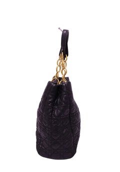 Christian Dior Black Cannage Soft Shopper Tote