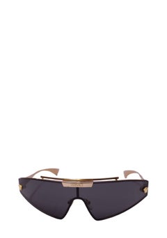 Versace Black Shield Sunglasses with Gold-Tone Medusa Detailing