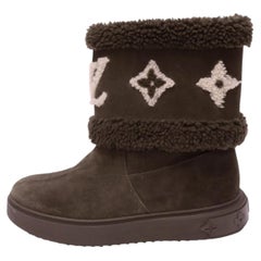 Louis Vuitton Brown Suede Monogram Shearling Winter Boots - EU 41