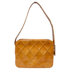 Vintage Chanel Quilted Patent Leather Rhombus Camera Bag