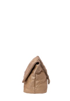 Carolina Herrera Metallic Gold Embossed Logo Quilted Chain Shoulder Bag