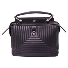 Fendi Black Quilted Leather Dotcom Click Top Handle Bag