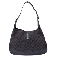 Gucci Jackie Black GG Canvas Shoulder Bag