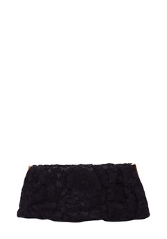 Dolce & Gabbana Black Floral Lace Evening Clutch Bag