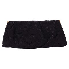 Dolce & Gabbana Black Floral Lace Evening Clutch Bag