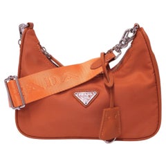 Prada Re-Edition 2005 Orange Nylon Shoulder & Crossbody Bag