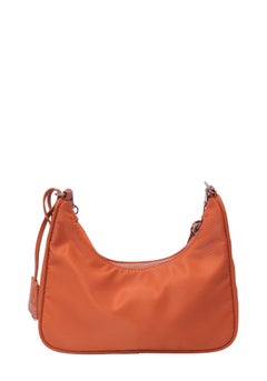 Prada Re-Edition 2005 Orange Nylon Shoulder & Crossbody Bag