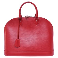 Louis Vuitton Alma GM Red Epi Leather Handbag