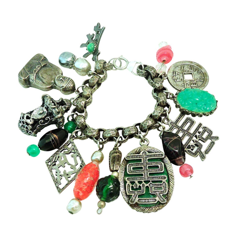 Vintage Napier Multi-Charm Bracelet